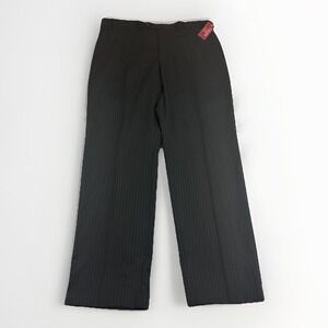 Chaps Dress Pants Men 36x32 Black Pinstripes Slim Fit Slacks Trousers Chinos NEW